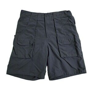 Woolrich Cargo Shorts Mens Small Black Gray Nylon Utility Work Trail